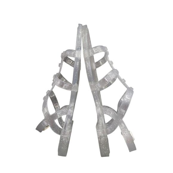 Steve Madden Shoes Womens 5 Sandals Jelly Casual Slingback Glitter Studs Flats - Picture 8 of 12